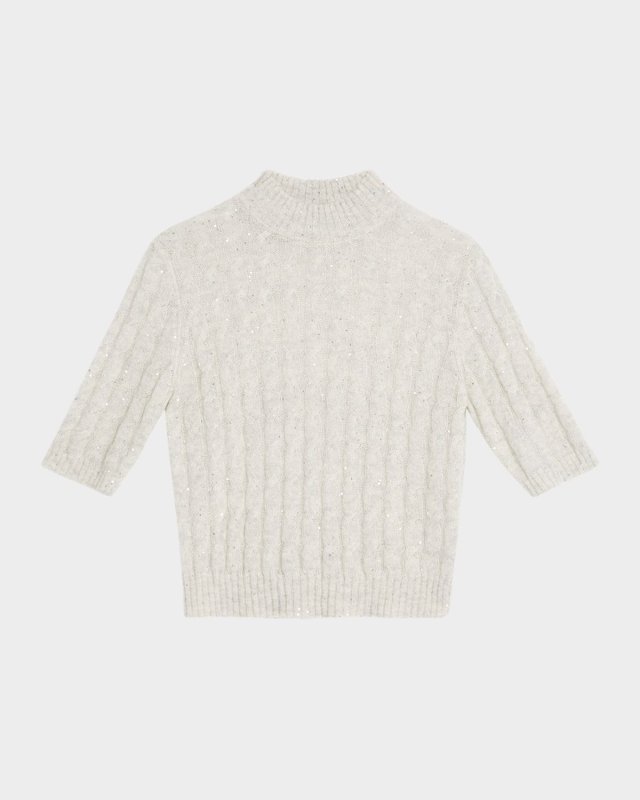 Glam Cable-Knit Mohair Sweat